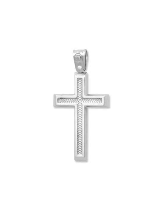 Damen Weißgold Kreuz 14K