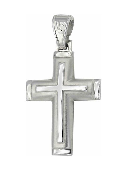 Weißgold Kreuz 14K