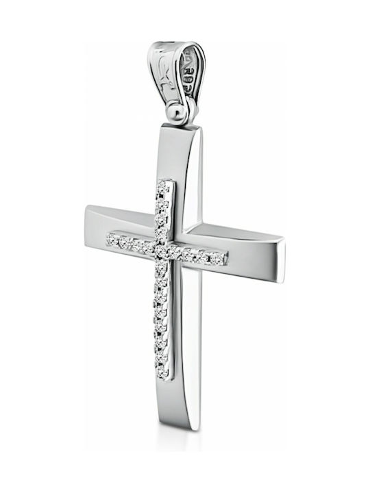 Weißgold Kreuz 14K