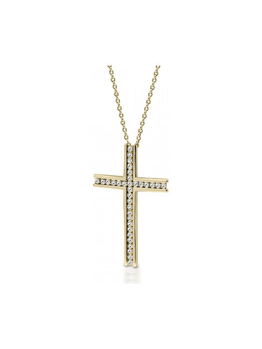 Gold Kreuz 18K mit Kette