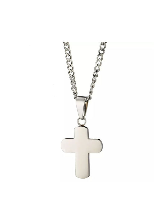 Men's Cross from Steel with Chain