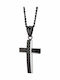Men's Cross from Steel with Chain