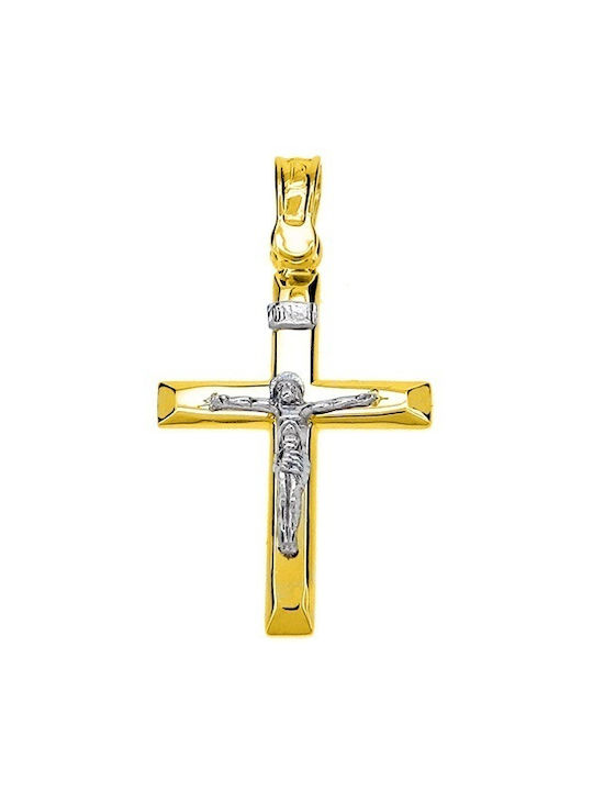 Herren Gold Kreuz 14K mit dem Gekreuzigten