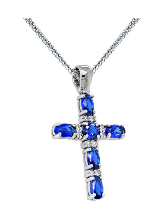 Women's White Gold Cross 14K with Chain