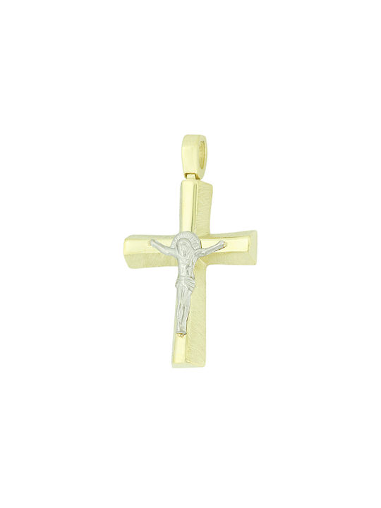 Herren Gold Kreuz 14K mit dem Gekreuzigten