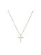 Damen Gold Kreuz 14K mit Kette