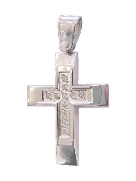 Weißgold Kreuz 14K