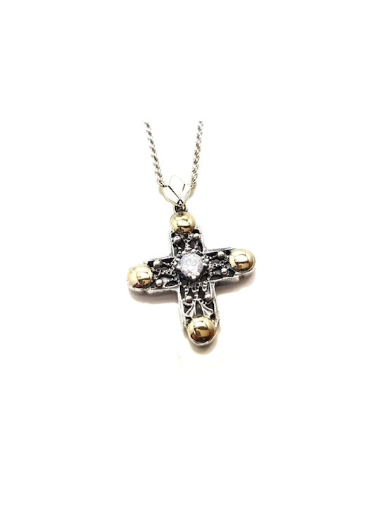 Cross from Gold Plated Silver with Chain