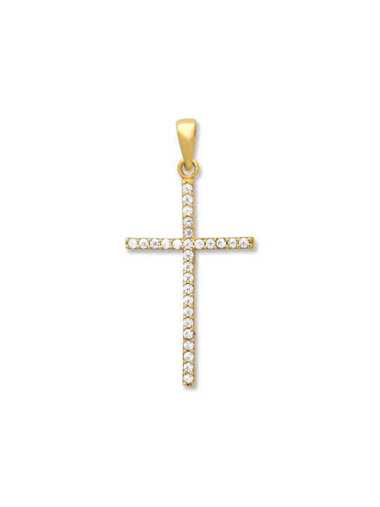 Damen Gold Kreuz 14K Beidseitig