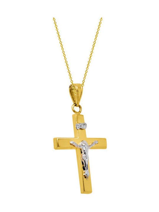 Gold Kreuz 14K mit Kette