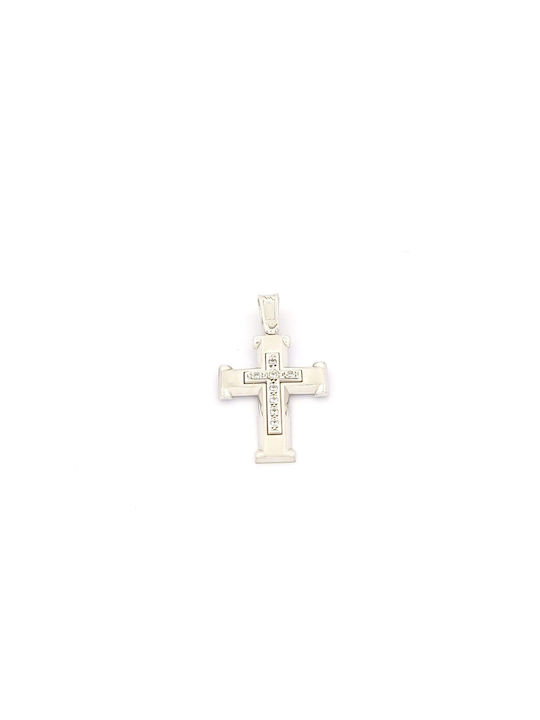 Kirkikosmima Women's White Gold Cross 14K with Chain