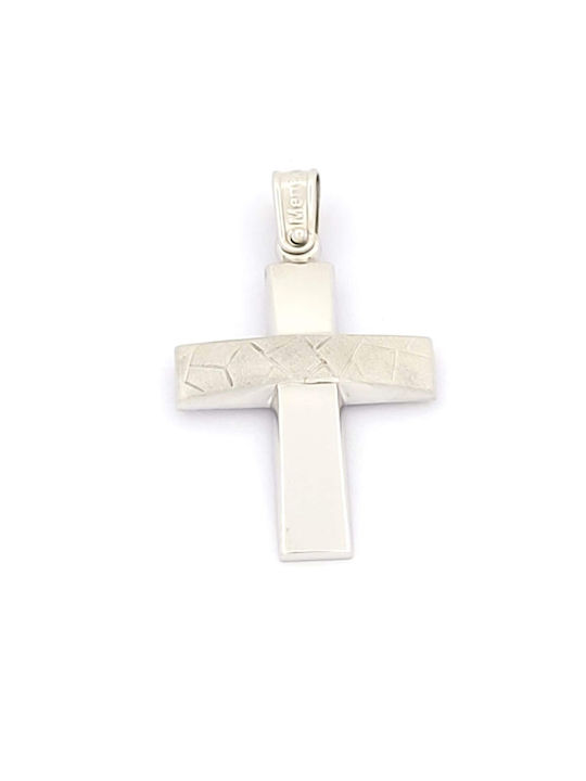 Kirkikosmima Men's White Gold Cross 9K