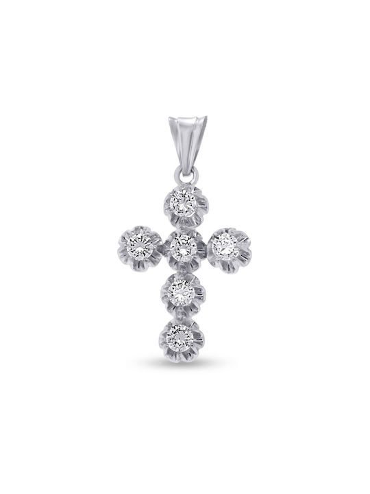 Women's White Gold Cross 14K