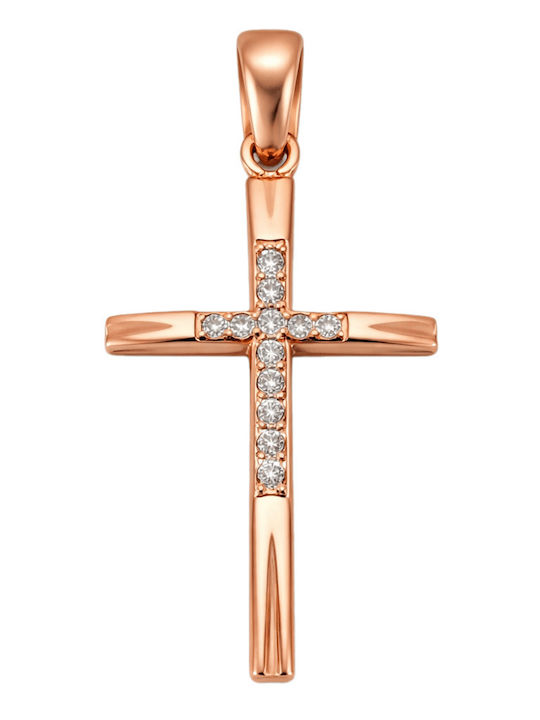 FenixJewelry Crucifix Femeie Din Aur Roz 14K Fără Lanț ST1005Ρ
