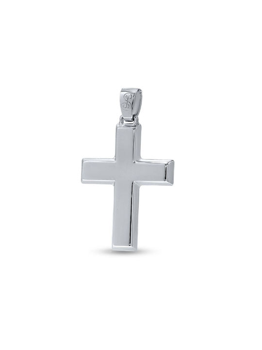 Herren Weißgold Kreuz 14K