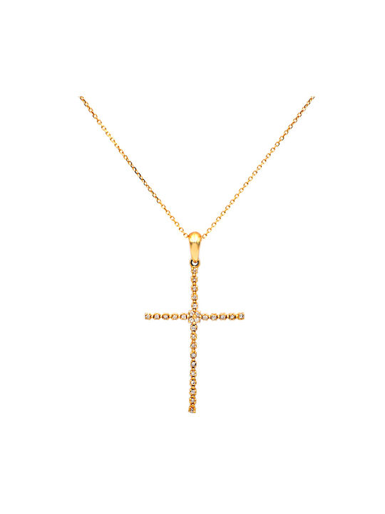 Gold Kreuz 18K mit Kette