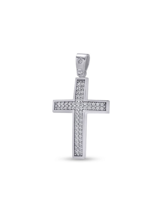 Damen Weißgold Kreuz 14K