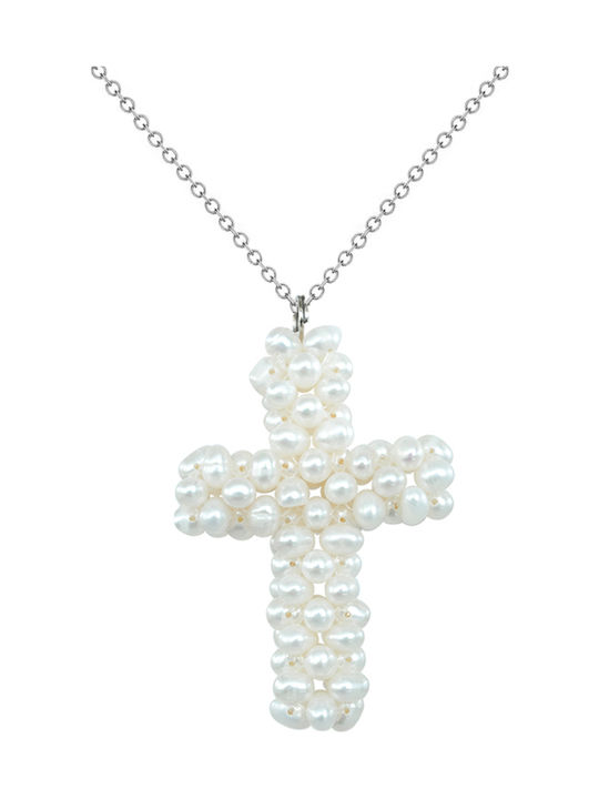 Margaritari Kreuz aus Silber mit Kette