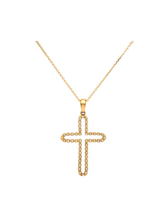 Gold Kreuz 18K mit Kette