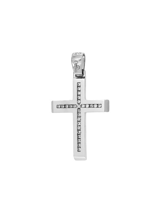 Damen Weißgold Kreuz 14K