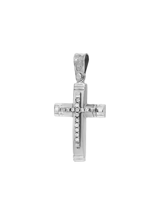 Damen Weißgold Kreuz 14K