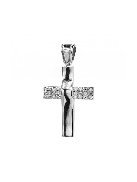 Damen Weißgold Kreuz 14K