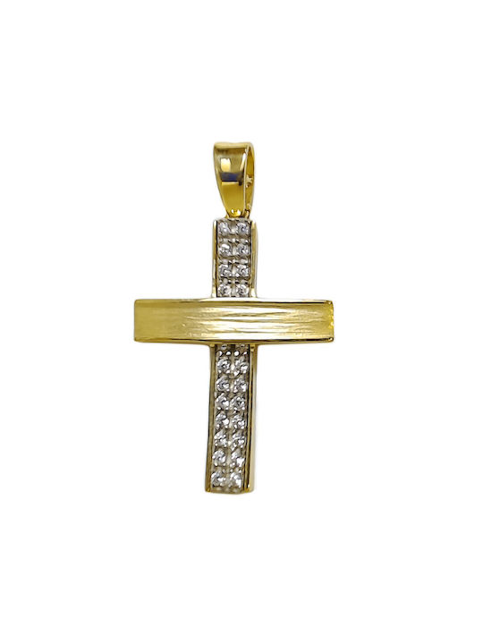 Daskalakis Damen Gold Kreuz 14K Beidseitig