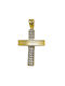 Daskalakis Women's Gold Cross 14K Double Sided