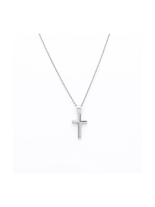 Kreuz aus Rosé Silber mit Kette