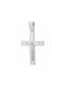 Men's White Gold Cross 14K