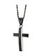 Bode Schwarz Herren Kreuz aus Stahl mit Kette