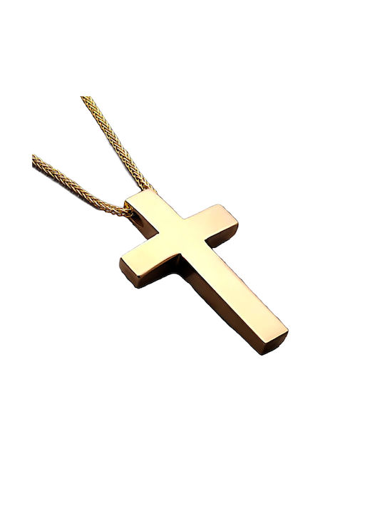 Herren Gold Kreuz 14K mit Kette