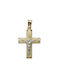 Men's Gold Cross 14K Double Sided