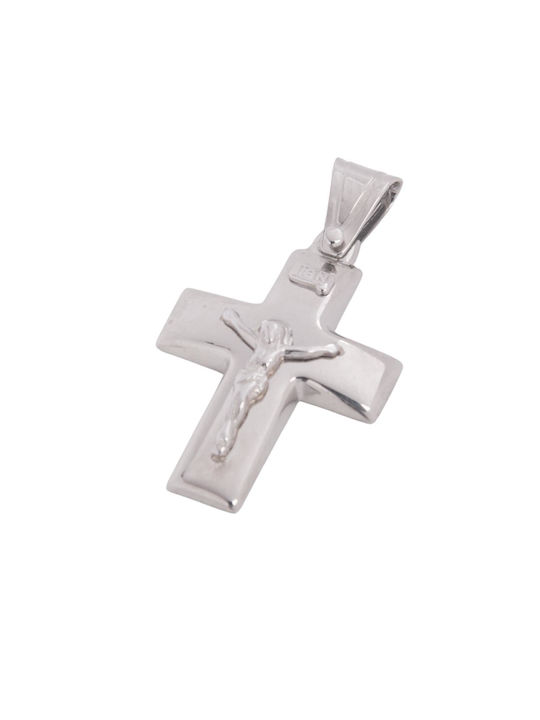 Men's White Gold Cross 14K with the Crucified