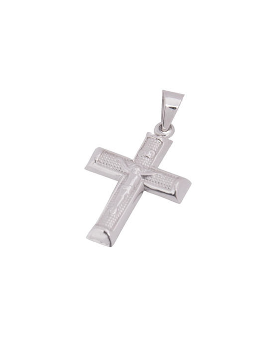 Men's White Gold Cross 14K with the Crucified