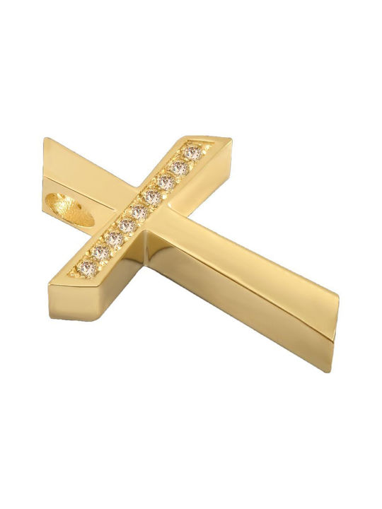 Damen Gold Kreuz 14K mit Kette