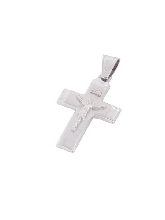 Men's White Gold Cross 14K with the Crucified