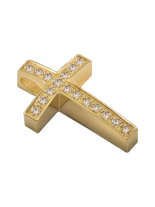 Damen Gold Kreuz 14K mit Kette