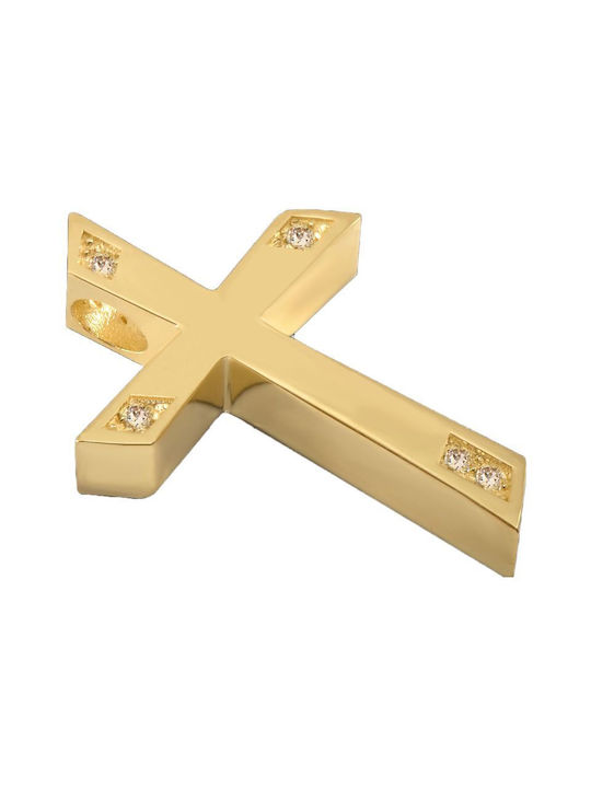 Damen Gold Kreuz 14K mit Kette