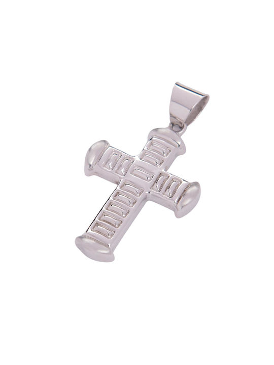 Men's White Gold Cross 14K