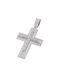 Men's White Gold Cross 14K