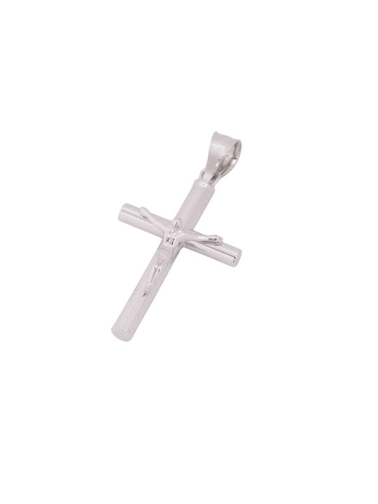 Men's White Gold Cross 14K with the Crucified