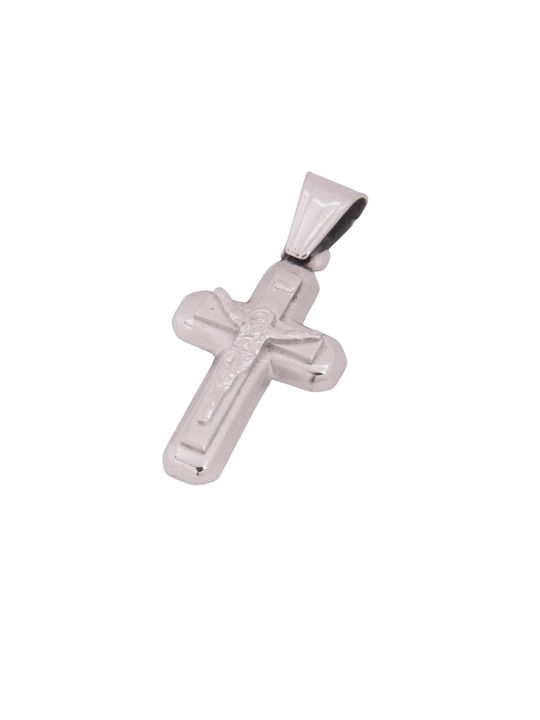 Men's White Gold Cross 14K with the Crucified