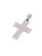 Men's White Gold Cross 14K