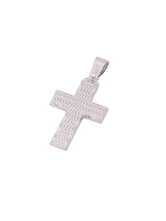 Herren Weißgold Kreuz 14K