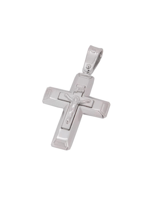 Men's White Gold Cross 14K with the Crucified