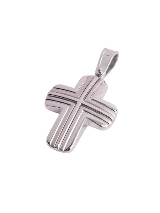 Men's White Gold Cross 14K