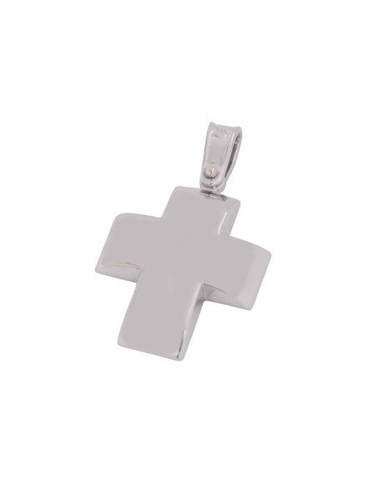 Men's White Gold Cross 14K