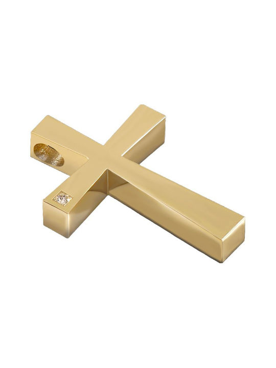 Damen Gold Kreuz 14K mit Kette