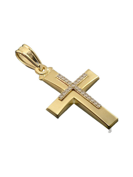 Damen Gold Kreuz 14K mit Kette